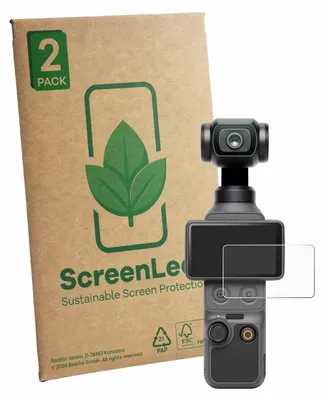 Produktbild von 2x ScreenLeaf Schutzfolie für DJI Osmo Pocket 4 nachhaltiger Displayschutz Display Schutz Folie Klar Transparent