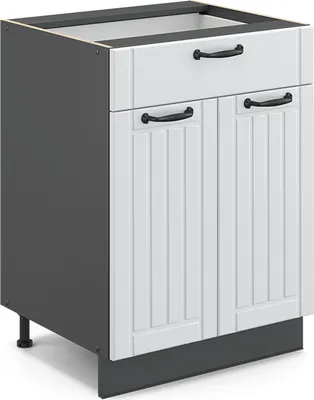 Produktbild von Küchenunterschrank Vicco Fame-Line Weiß Landhaus 60 cm mit Schublade, ohne Arbeitsplatte, Model 36052