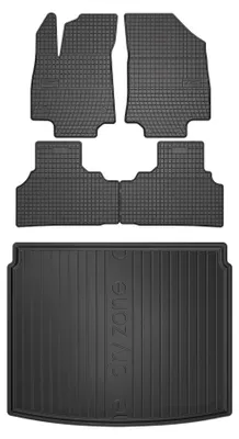 Produktbild von Gummimatten + Kofferraumwanne für Kia EV3 2024- (SUV/Crossover, unterer Ladeboden) – Schwarz, passgenau – Wielganizator SolidPRO