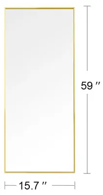 Produktbild von Ganzkörperspiegel - Standspiegel & Wandspiegel - 150×40 cm - Metallrahmen - Modern Rechteckig - Gold