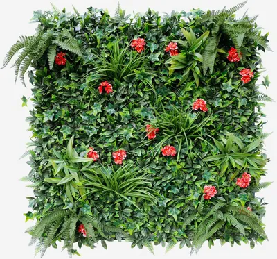Image de Haie artificielle à feuillage persistant 100x100cm Plantes 3D Jardin Lemox