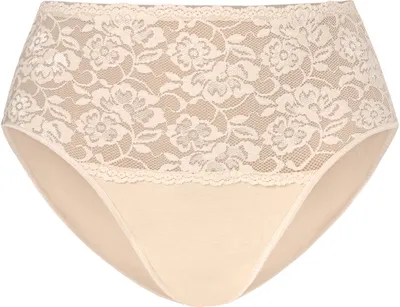 Produktbild von Teyli Hohe Taille Baumwollslip mit floraler Spitze Violetta Female 144 beige XXL