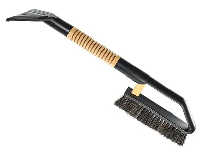 Immagine prodotto di Spazzola e raschietto 55 cm con lama in ottone, manico in legno dentellato