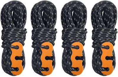 Immagine prodotto di Corda in paracord con tenditore per teli da tenda, campeggio (nera)