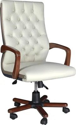 Immagine prodotto di Sedia da ufficio ergonomica bianca in legno e tessuto dal design moderno