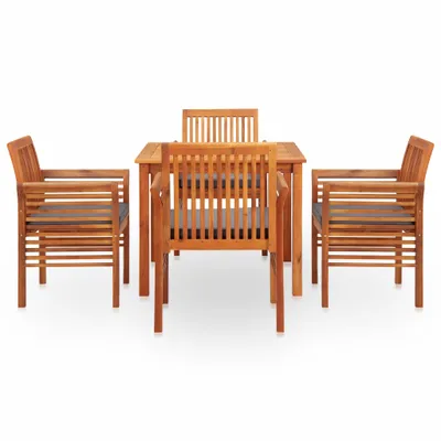 Immagine prodotto di vidaXL Set da pranzo da giardino 5 pezzi con cuscini in legno massello di acacia