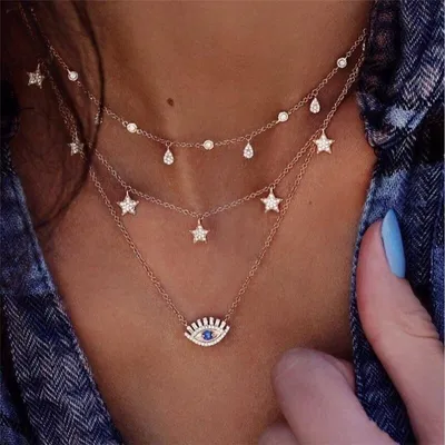 Produktbild von Celebrity Lange Boho Halskette Silber 55