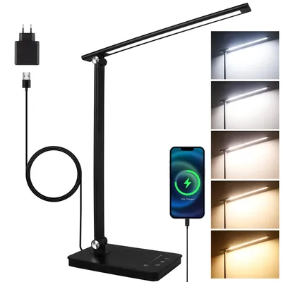 Imagen del producto de Lámpara de escritorio LED con 5 colores, regulable y con conexión USB