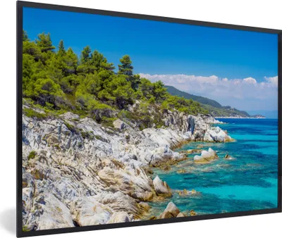 Produktbild von MuchoWow® Gerahmtes Poster Meer - Sommer - Tropisch 90x60 cm - Poster mit Schwarzem Bilderrahmen Wandposter Rahmen Foto Bilder - Fotorahmen - Foto-Plakat