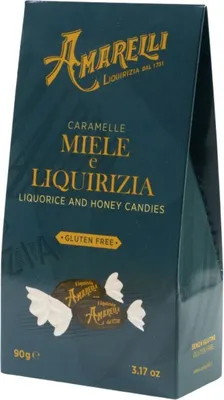 Produktbild von Amarelli Caramelle Miele e Liquirizia, Bonbons mit Honig und Lakritz, 90 g, Amarelli Italien