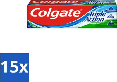 Obrázok produktu pre Zubná pasta Colgate Triple Action 100 ml - hodnotné balenie - 15 kusov