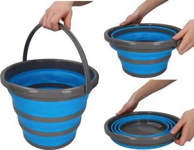 Obrázek produktu pro cartrend10731 cartrend kbelík na vodu, skládací, kulatý, 10 litrů, šedomodrý