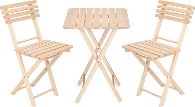 Produktbild von SPRINGOS Gartenmöbel Möbel Set Holzmöbel für Garten Balkon Gartenstuhl Klappstuhl