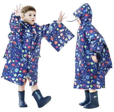 Immagine prodotto di Giacca impermeabile per bambini con cappuccio e coprizaino