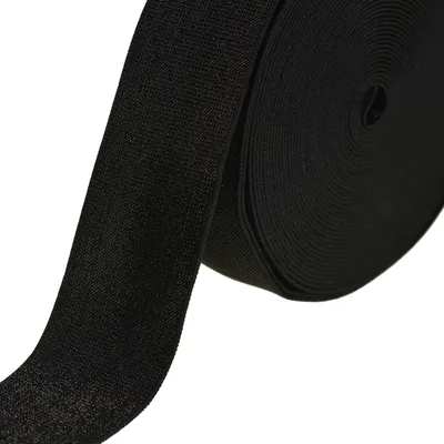 10m edles Glitzer-Gummiband elastisches Glitzerband schwarz 50mm