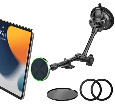 Obrázek produktu pro Magnetický držák do auta na tablet s nastavitelným kovovým ramenem, vhodný pro zařízení o velikosti 4-11 palců