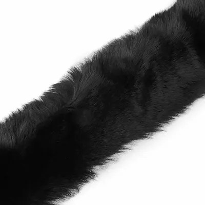 Kunstfell Kragenbesatz 100 cm x 5 cm schwarz