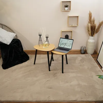 Produktbild von Consilio Concept COZY kožušinový koberec 230x330 taupe koberec supersoft 28 mm výška mäkká mäkká imitácia králičej kožušiny béžovo hnedá