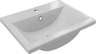 Produktbild von Badezimmer-Waschtisch für Halbeinbau, rechteckig, Keramik - weiß - YASMAC