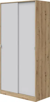 Produktbild von Dmora Kleiderschrank 2 Türen Orgosolo 100x200h cm Braun Eiche Knoten, 4 Regale Kleiderstange