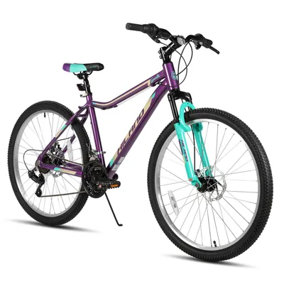 Produktbild von Hiland Damen Mountainbike 26 Zoll, Aluminium Rahmen 18 Gang MTB für Frauen, Damen und Mädchen Mountainbike mit Doppelscheibenbremse Federgabel