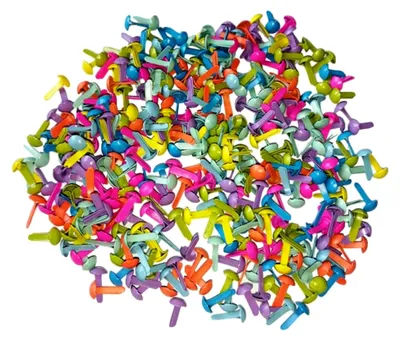 Produktbild von 100 Stück Mini Pastell Rundkopfklammern Zweibeinige Bunte Brads für Scrapbooking, Stempeln und DIY-Basteln