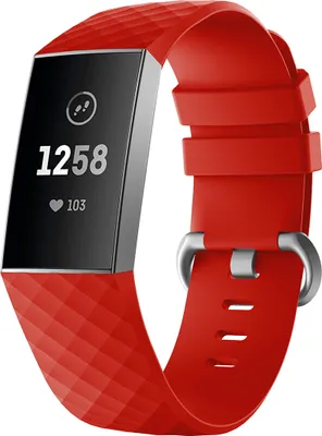Produktbild von Für Fitbit Charge 3 / 4 weiches Armband Ersatzband Silikon Sport Watch Fitness ROT Ersatz Armbandgröße S