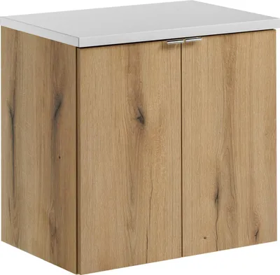 Zdjęcie produktu dla Szafka Łazienkowa 60 Cm Dąb  Evoke + Biały Blat Nowoczesna