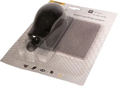 Immagine prodotto di Set di blocchi manuali Mirka con aspirazione della polvere 70x125 mm, velcro, incl. 3 strisce abrasive in rete Abranet grana P120