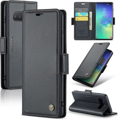 Obrázek produktu pro Galaxy S10+ Pouzdro, RFID Blokování Karet, Pokročilé Flip Kožené Pouzdro s Funkcí Stojánku pro Samsung Galaxy S10 Plus černé