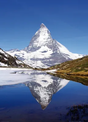 Produktbild von Berge Kunstdruck Bild - Matterhorn Mit Riffelsee (120 x 80 cm)