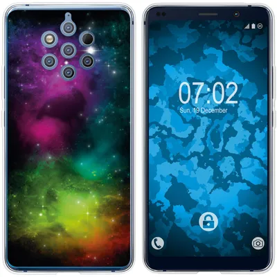 Produktbild von PhoneNatic Case kompatibel mit  Nokia 9 PureView Silikon-Hülle Space Starfield M7