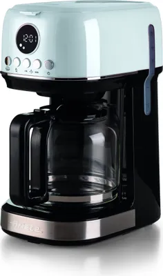 A modern coffee maker with a retro design.