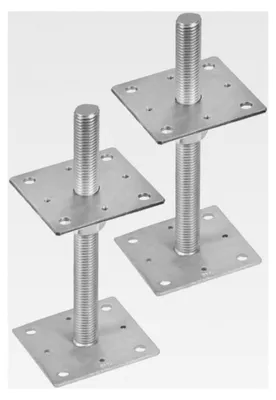 Produktbild von 2 Stück Pfostenträger 100x250mm Höhenverstellbarer Stützenfuß
