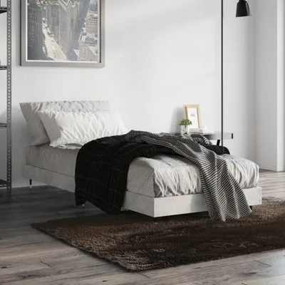 Produktbild von The Living Store Bettgestell Betongrau 75x190 cm Holzwerkstoff