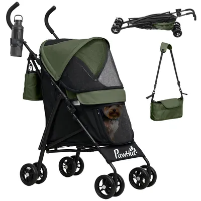 Obrázek produktu pro PawHut, vozík pro psy, kočárek pro psy a kočky, skládací, tmavě zelený