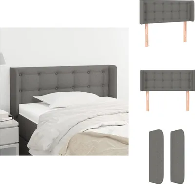 Produktbild von vidaXL Kopfteil mit Ohren Dunkelgrau 83x16x78/88 cm Stoff -  Kopf- & Fußenden