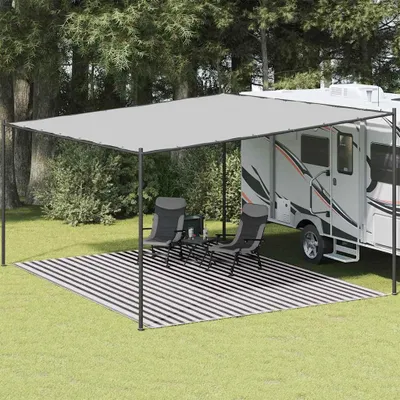 Zdjęcie produktu dla vidaXL Dywan namiotowy antracytowo-biały 400x500 cm HDPE