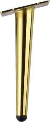 Produktbild von 30 cm hohe, runde, schlanke, konische Sofabeine/Schrankbeine/Couchtischbeine (Ersatzteil), inklusive Befestigungsschrauben, goldfarben, schräg