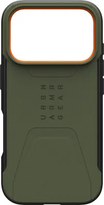 Produktbild von Urban Armor Gear 114545117297, Cover, Apple, iPhone 17 Pro, 16 cm (6.3"), Olive, Orange
