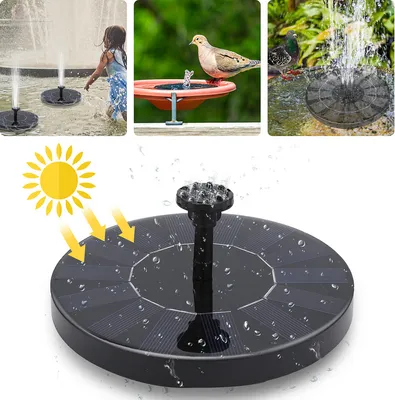 Produktbild von Jopassy Solar Springbrunnen Solar Teichpumpe Gartenpumpen Solarpumpe mit 1.5W Monokristalline Solar Panel Schwimmender Dekoration für Garten Kleiner teich Vogelbad Fisch-Behälter Pool