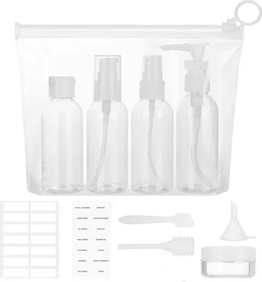 Produktbild von 80 ml Leereiseflaschen - Nachfüllbare Reiseset für Handgepäck - 11 Stück Reisefläschchen Handgepäck