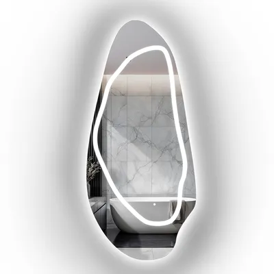 Zdjęcie produktu dla Lustro organiczne JASPIS piaskowane z podświetleniem LED III 91x200