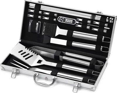 Produktbild von Famanu Grillzubehör Set 20-teilig - Praktische Werkzeuge für BBQ und Camping