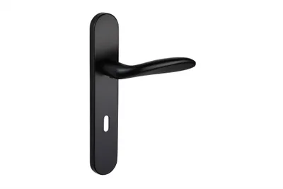Produktbild von Lavuzo Türgriff Benevento Schwarz mit abgerundetem Schild SL72 - Pro Set