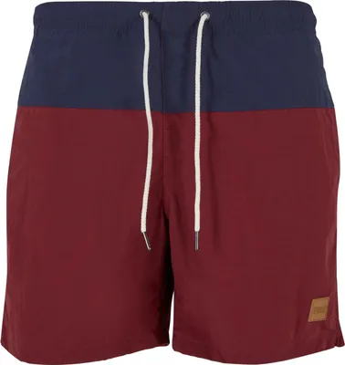 Image de Urban Classics - Slip de bain BLOCK marine / bordeaux - M