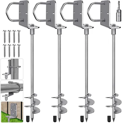Erdanker-Set 81 cm, 4 Stück, Spirale, für Trampolin, Carport