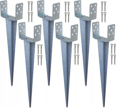 Produktbild von Regulierte Pfostenbasis 6X 0-120 Cm FEINZ Verzinkt Stabilität Und Flexibilität