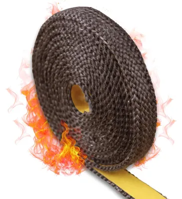 Image de Ruban d'étanchéité en fibre de verre résistant à la chaleur - Autocollant pour cheminées et poêles