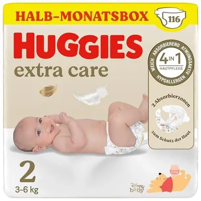 Produktbild von Huggies Babywindeln Newborn Größe 2 116 Stück (2x58) Halbmonatsbox